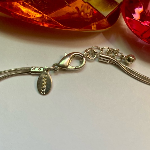 🍀Express ,Cadena de fantasía,color silver con pendiente largo🍀#EX2🍀 - Picture 7 of 8